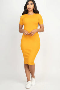 Ribbed Bodycon Midi Dress