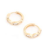 Marquise 14k Gold Dipped Huggie Earring