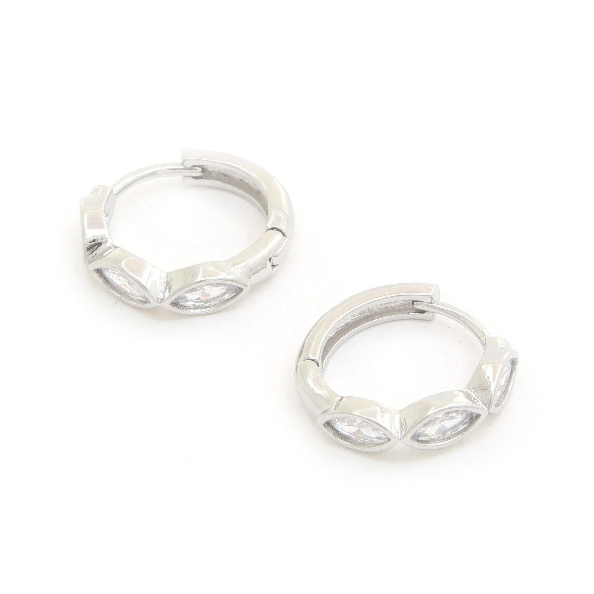 Marquise 14k Gold Dipped Huggie Earring