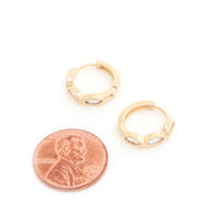 Marquise 14k Gold Dipped Huggie Earring