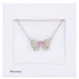 Rhinestone Bow Metal Necklace