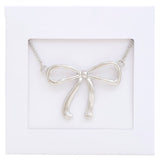 Bow Pendant Metal Necklace