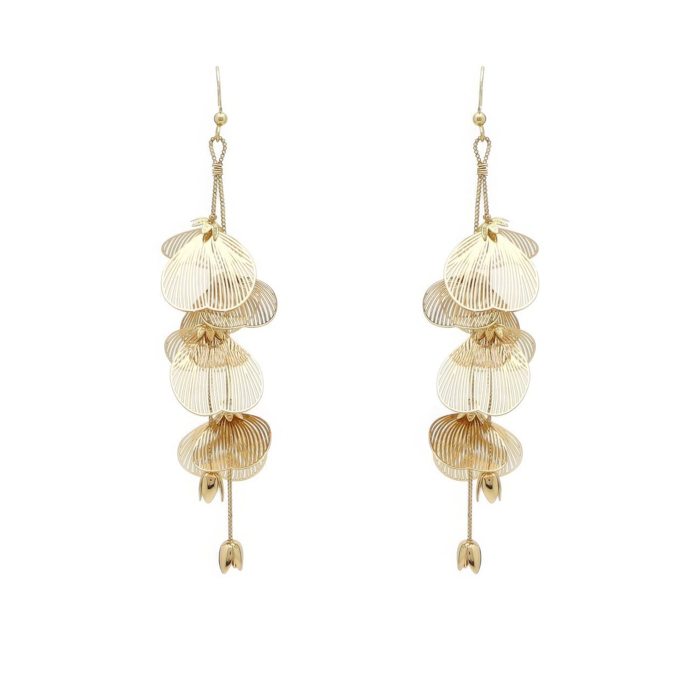 Flower Metal Drop Earrings