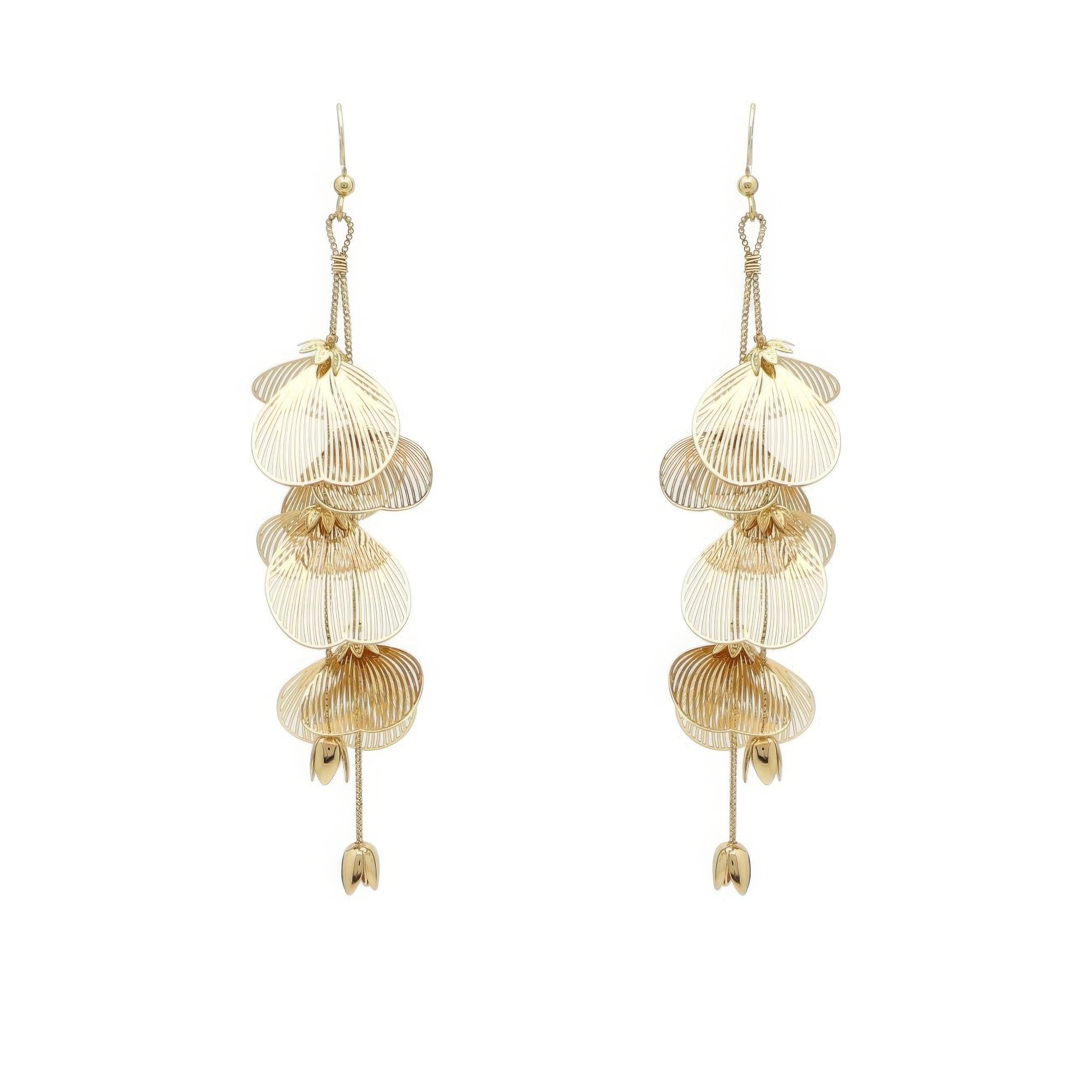 Flower Metal Drop Earrings