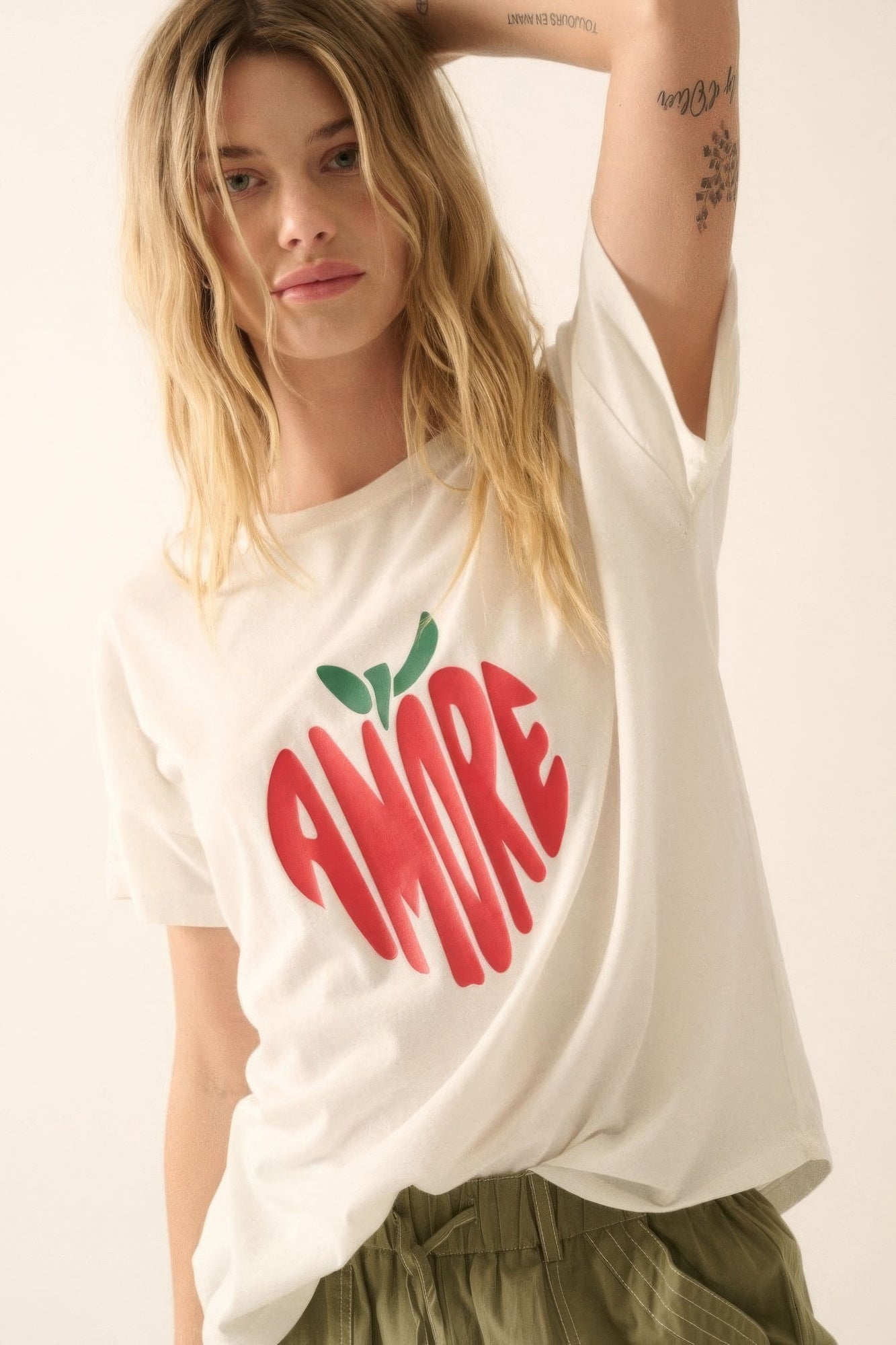 Amore Garment-washed Fruit Graphic Tee