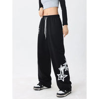 High Waist Star Print Baggy Sweatpants