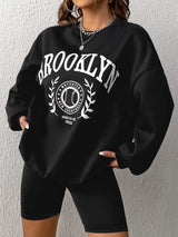 Brooklyn Strive To Be Better Print High Street Vintage Sweatshirt