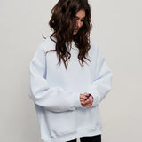 Oversized Fleece Sweatshirt - White / S