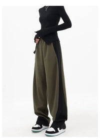 Drawstring Tie Up Pleated High Waist Baggy Sweatpants