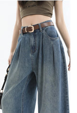 Wide Leg Baggy Blue Straight Jeans