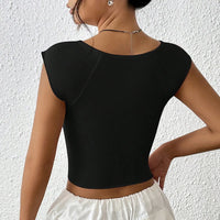 Low-Cut Sleeveless Slim Fit Crop Top