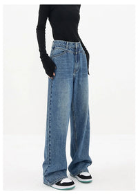 High Waist Retro Baggy Denim Trouser