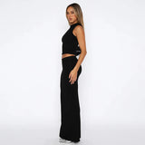 Slim Fit Sleeveless Tank Top With Long Skirt Matching Set