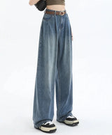 Wide Leg Baggy Blue Straight Jeans