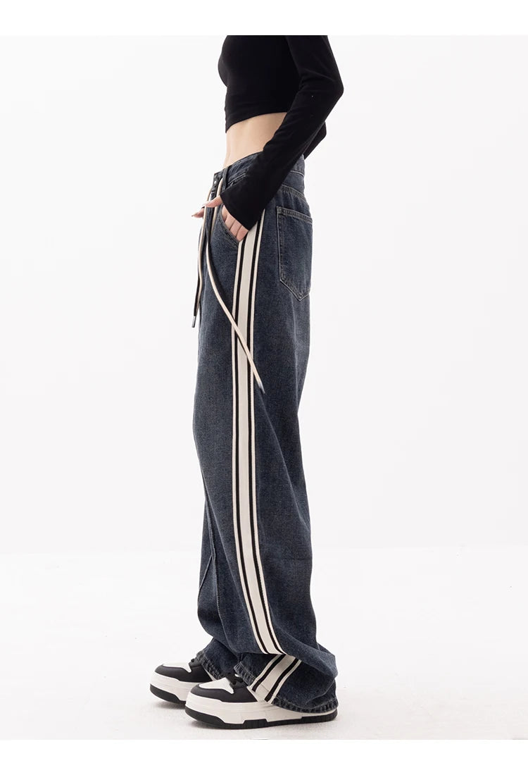 High Waist Baggy Denim Trouser Sweatpants