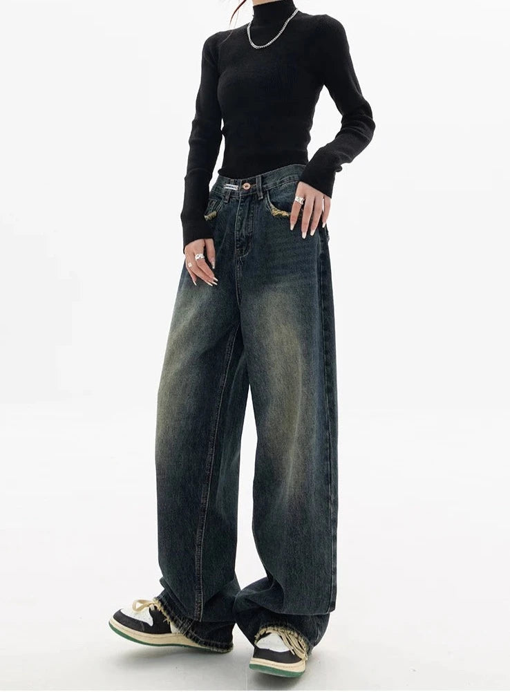 American Baggy Wide Leg Denim Jeans