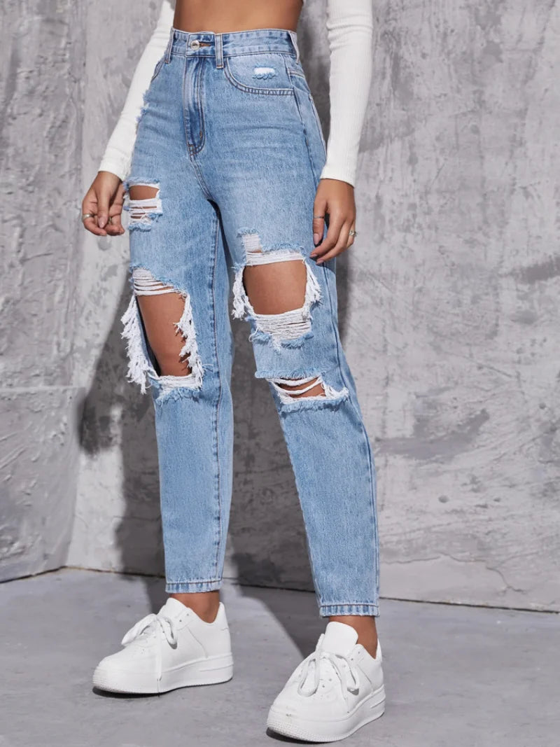 High Street Denim Ripped Jeans