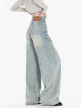 High Waisted Vintage Wide Leg Baggy Straight Jeans