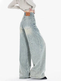 High Waisted Vintage Wide Leg Baggy Straight Jeans