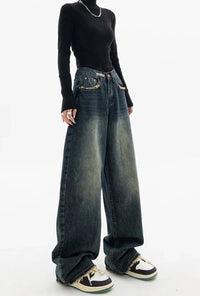 American Baggy Wide Leg Denim Jeans