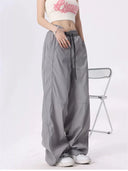 Oversized Vintage Brown Reflective Cargo Pants - Gray / M