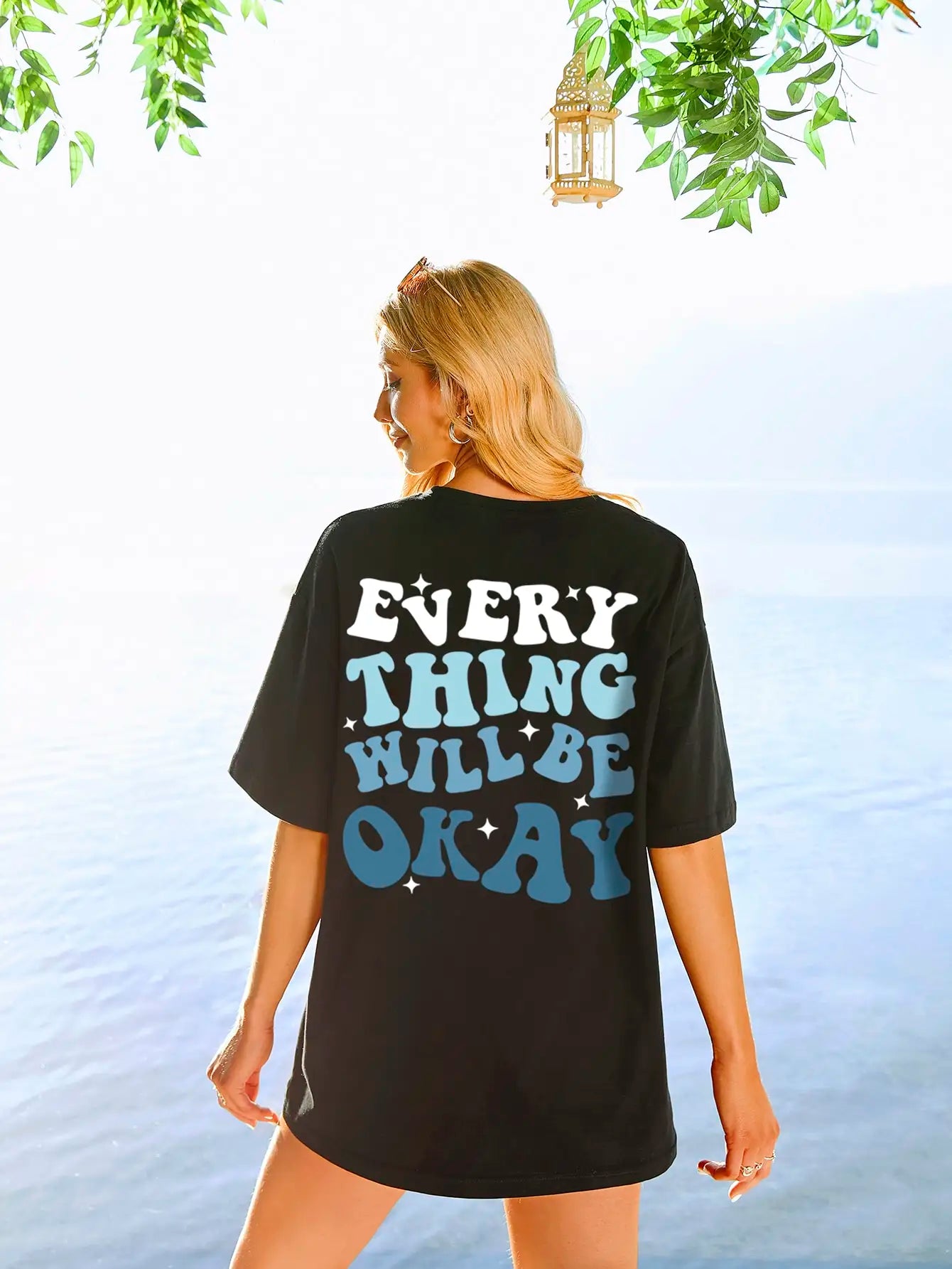 ’Everything Will Be Okay’ Printed Short Sleeve T-Shirt