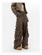 High Street Dark Brown Oversized Cargo Pants