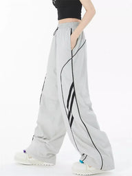 Oversized Vintage Wide Leg Striped Sweatpants