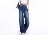 Blue High Waist Loose Denim Pants