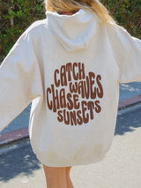 Catch Waves Chase Sunsets Print Sweatshirt