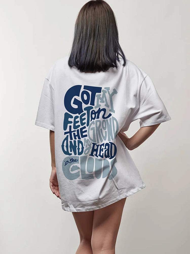 ’Got My Feet on the Ground And My Head In The Clouds’ O-neck T-Shirt