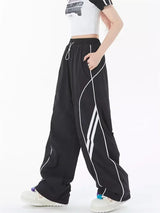 Oversized Vintage Wide Leg Striped Sweatpants