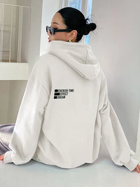 Casual Oversized ’Cherish Time Effect Dream’ Letter Printed Hoodie