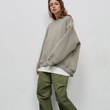 Oversized Fleece Sweatshirt - Light Grey / S