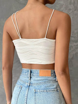 Sleeveless Backless White Cami Top