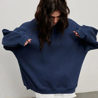 Oversized Fleece Sweatshirt - Navy / S