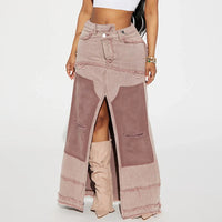 High Waist Baggy Long Tassel Skirt