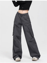 Vintage Gray Wide Leg Cargo Pants