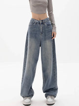 High Waisted Oversized Straight Jeans