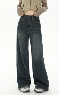 High Waist Wide Leg Baggy Straight Jeans