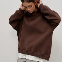 Oversized Fleece Sweatshirt - Coffee / S