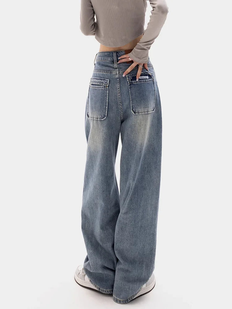 High Waisted Oversized Straight Jeans