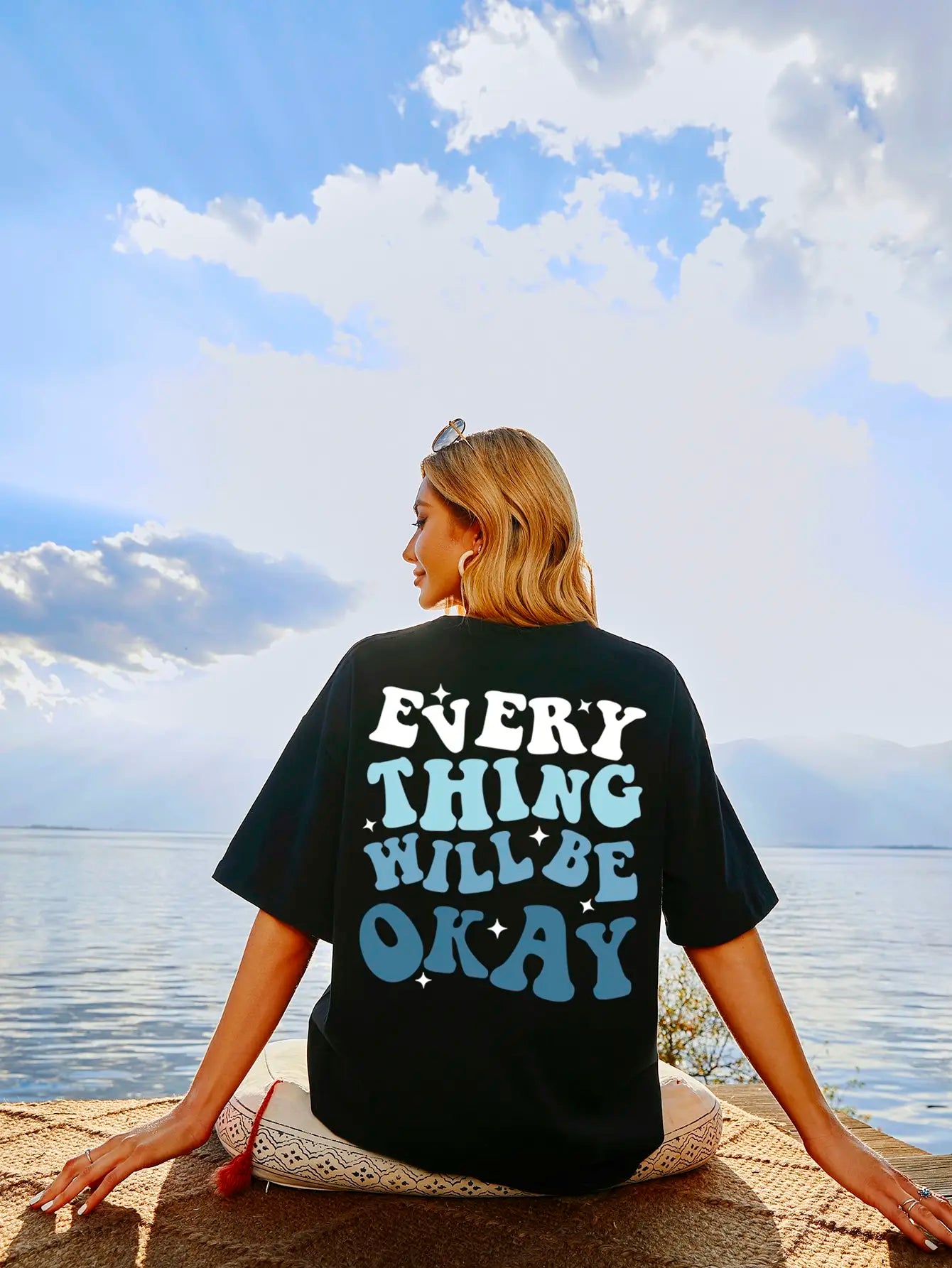 ’Everything Will Be Okay’ Printed Short Sleeve T-Shirt