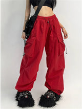 Oversized Wide Leg Parachute Cargo Pants