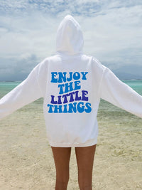 ’Enjoy The Little Things’ Printed Oversized Hoodie