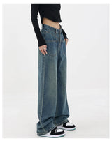 Blue Wide Leg Loose Jeans Pants