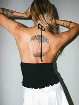 Halterneck Backless Open Front Crop Top