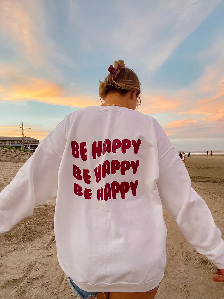 ’Be Happy Creativity’ Print Sweatshirt - S