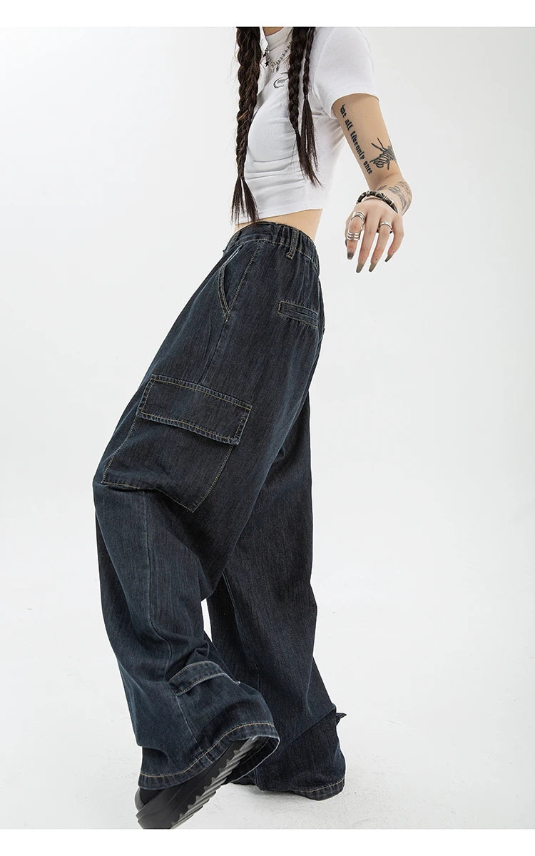 Oversized Casual Wide Leg Vintage Denim Pants