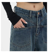 Blue Wide Leg Loose Jeans Pants